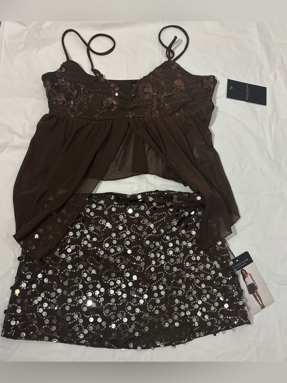 Y2K festival top and skirt fairy outfit shiny glitter going out - Picture 2 of 12